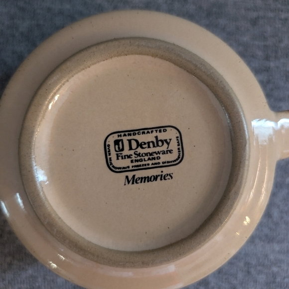 Vintage Denby "Memories" Stoneware Set with Teapot, 4 Cups, 8 Plates, 1 Creamer - Picture 4 of 7